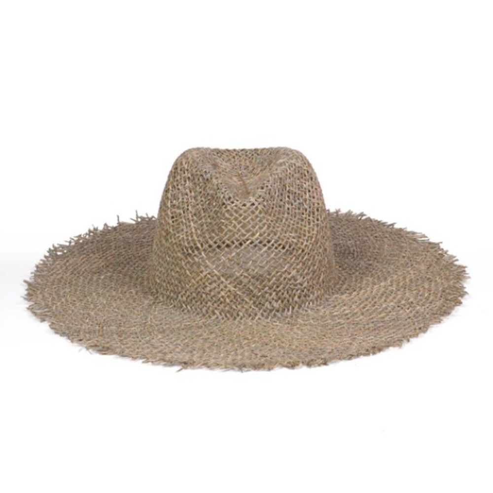 Lack of color fray fedora straw hat